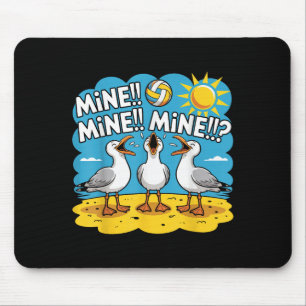 Funny Bird Playing Volleyball Mine Game Day Vibes Mouse Mat