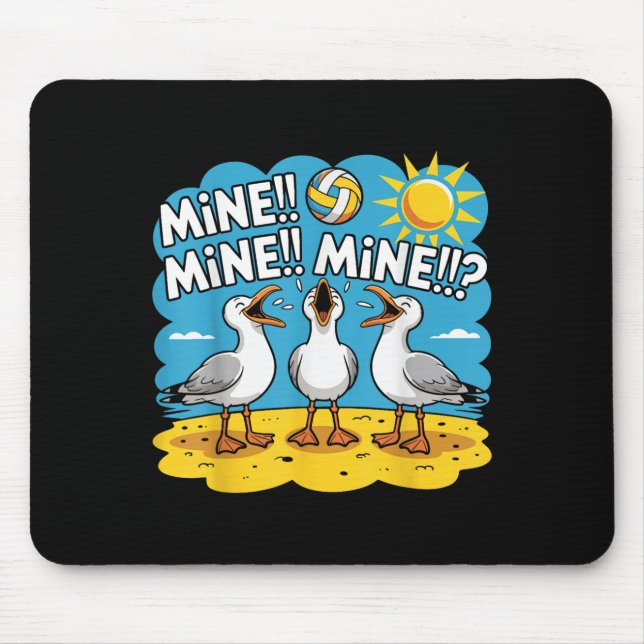 Funny Bird Playing Volleyball Mine Game Day Vibes  Mouse Mat (Front)