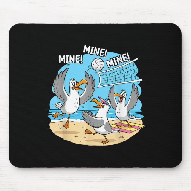 Funny Bird Playing Volleyball Mine Game Day Vibes  Mouse Mat (Front)