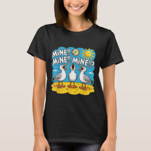 Funny Bird Playing Volleyball Mine Game Day Vibes T-Shirt