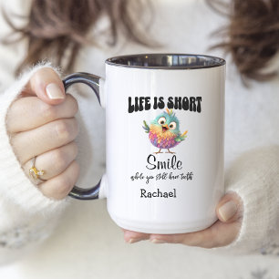 Funny Bird Sarcastic Quote Motivation Two-Tone Coffee Mug