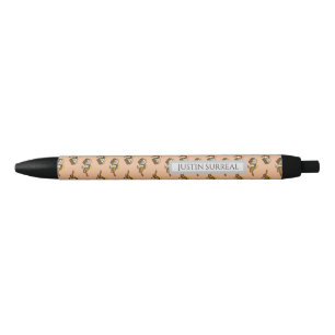 Funny Bird w Colourful Eggs Basket Personalise Black Ink Pen