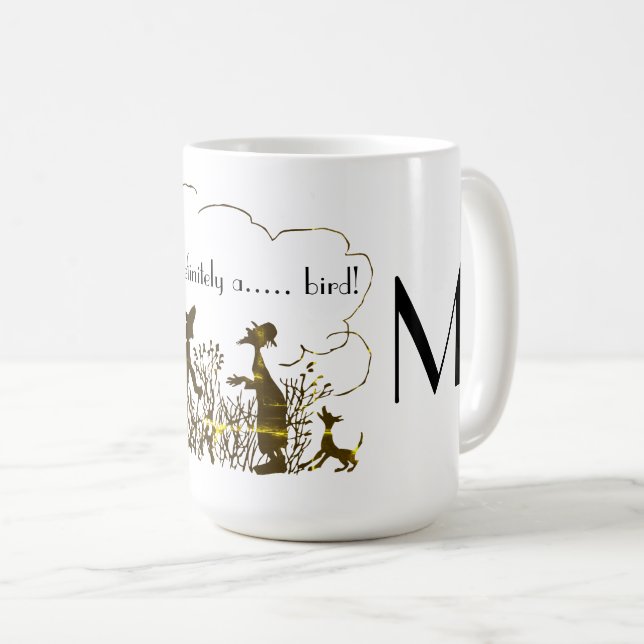 Funny Bird Watcher Print Personalised Coffee Mug (Front Right)