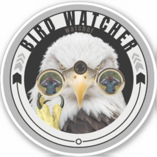 Funny Bird Watcher Sticker, Birder, Eagle Watching