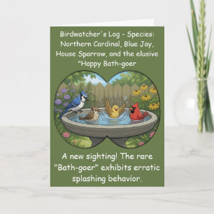 Funny Bird Watching Birthday Gift Idea Art Card