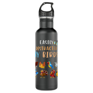 Funny Bird Watching Easily Distracted By Birds Bir 710 Ml Water Bottle