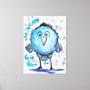 Funny Bird - Watercolor Canvas Print