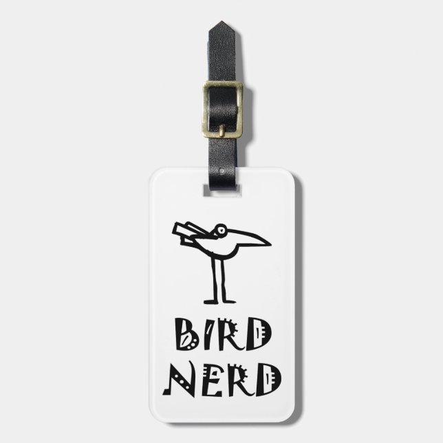 Funny Birder Luggage Tag (Front Vertical)