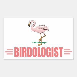 Funny Birding Flamingo Rectangular Sticker