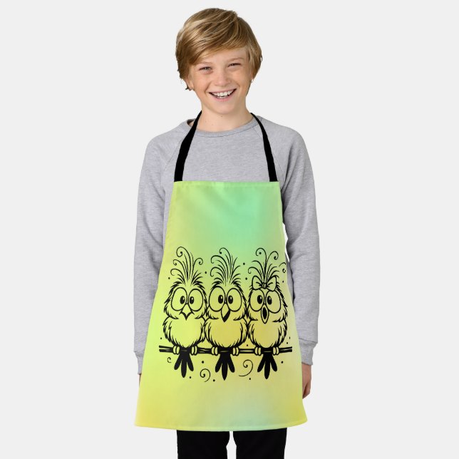 Funny Birds Cartoon-56456 Apron (Worn)