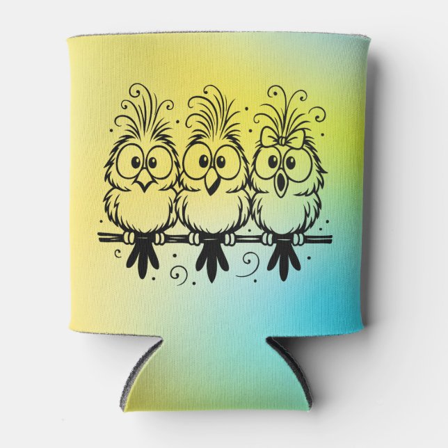 Funny Birds Cartoon-56456 Can Cooler (Front)