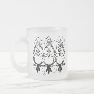 Funny Birds Cartoon-56456 Frosted Glass Coffee Mug