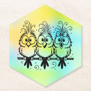 Funny Birds Cartoon-56456 Paper Coaster