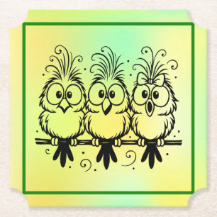 Funny Birds Cartoon-56456 Paper Coaster