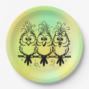 Funny Birds Cartoon-56456 Paper Plate