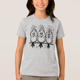 Funny Birds Cartoon-56456 Tri-Blend Shirt