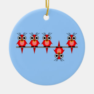 funny birds ceramic tree decoration