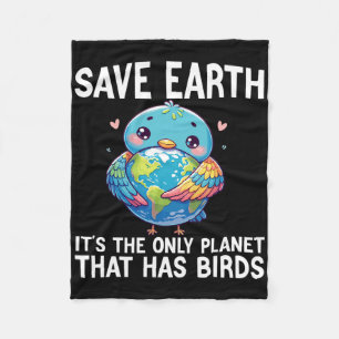 Funny Birds Earth Day Environmentalist Women  Fleece Blanket