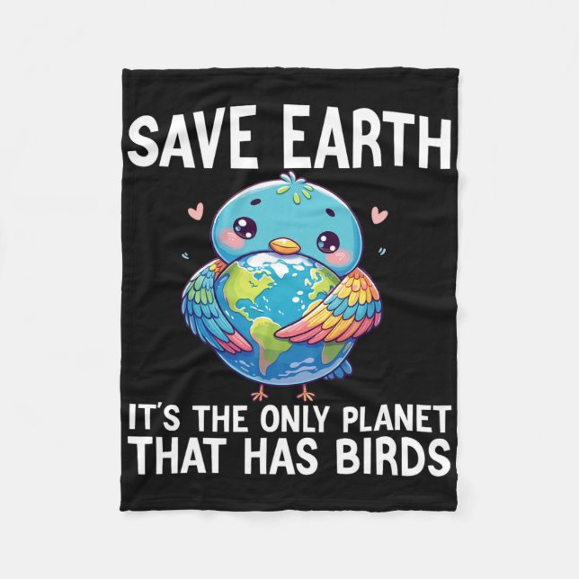 Funny Birds Earth Day Environmentalist Women  Fleece Blanket (Front)