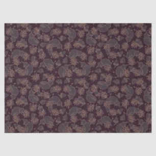 Funny Birds Gold Line on Dark Brown Tissue Paper