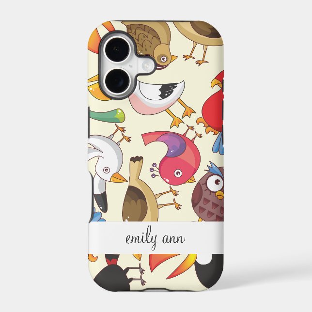 Funny Birds Illustrations Pattern (Back)