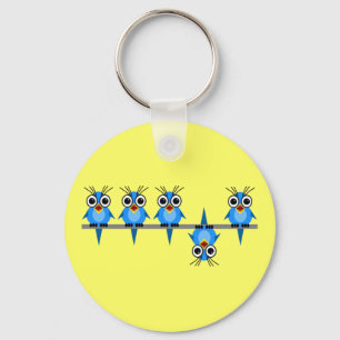 funny birds key ring