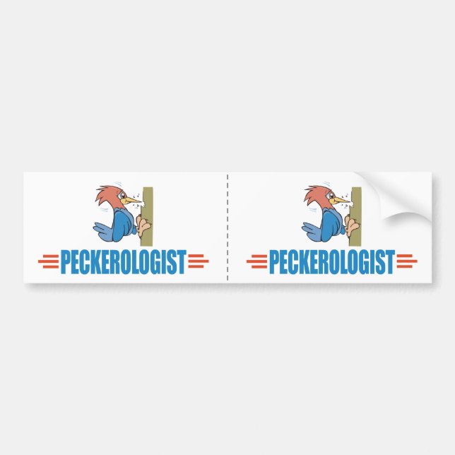 Funny Birdwatching Woodpecker Bumper Sticker (Front)