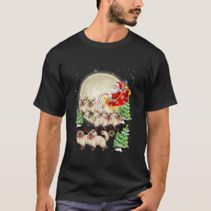 Funny Birman Cat Reindeer Santa Sleigh Merry Chris T-Shirt