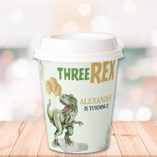 Funny Birthday 3d Boy with Dinosaur Theme Paper Cups