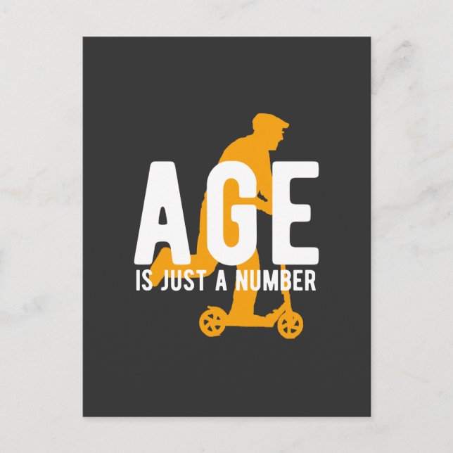 Funny Birthday Age is just a Number Font Style Announcement Postcard (Front)