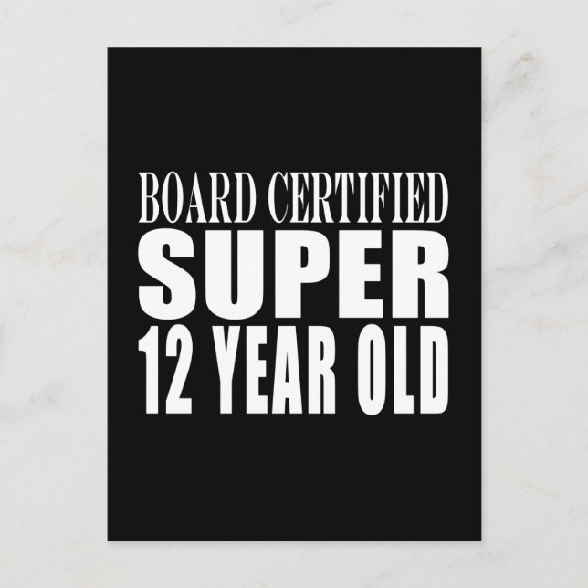 Funny Birthday B. Certified Super Twelve Year Old Postcard (Front)