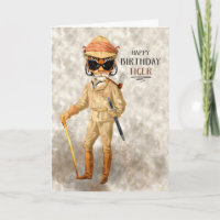 Funny Birthday Big Game Hipster Tiger Safari