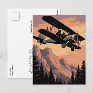 Funny Birthday Bigfoot Vintage Aeroplane Custom Postcard