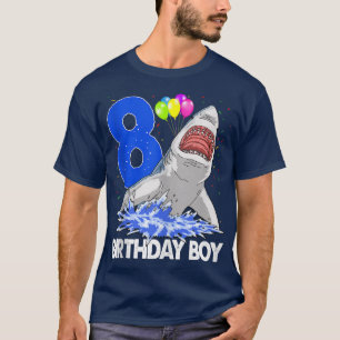 Funny Birthday Boy 8 Shark TeeWomen Celebration Gi T-Shirt