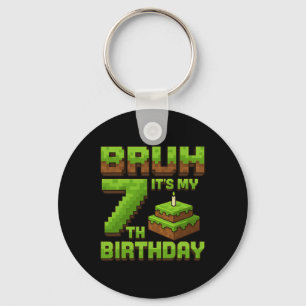 Funny Birthday Boy Bruh It's My 7th Birthday Game Key Ring