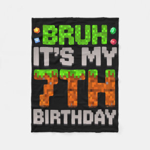 Funny Birthday Boy Bruh It's My 7th Birthday Gamer Fleece Blanket
