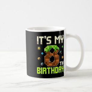 Funny Birthday Boy It's My 8th Birthday Gamer Pixe Coffee Mug