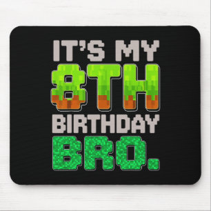 Funny Birthday Boy It's My 8th Birthday Pixel For  Mouse Mat