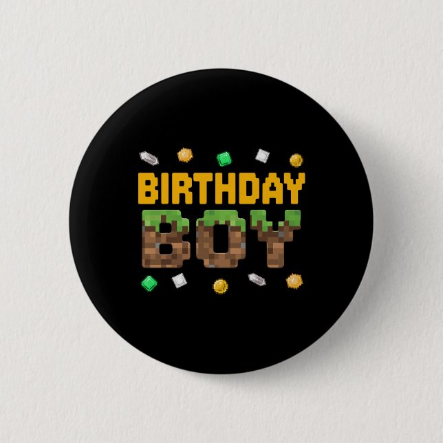 Funny Birthday Boy Video Game Pixel Number Gamer  6 Cm Round Badge (Front)