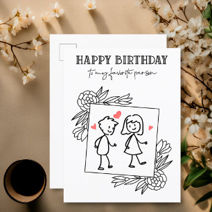 Funny Birthday Boyfriend To My Favourite Person Postcard
