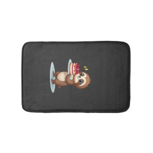 Funny Birthday Cake with Sloth Costume for Boys an Bath Mat