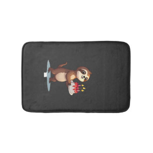 Funny Birthday Cake with Sloth Costume for Boys an Bath Mat