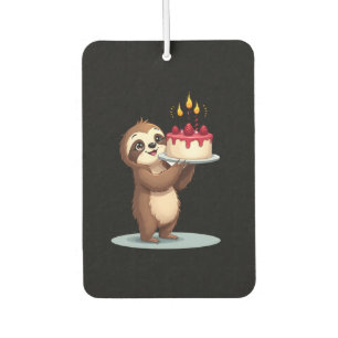 Funny Birthday Cake with Sloth Costume for Boys an Car Air Freshener