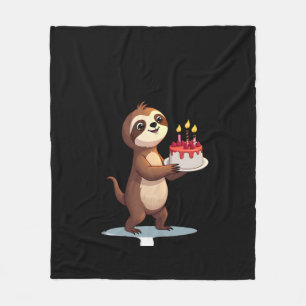 Funny Birthday Cake with Sloth Costume for Boys an Fleece Blanket