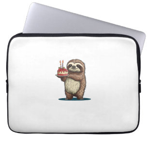Funny Birthday Cake with Sloth Costume for Boys an Laptop Sleeve