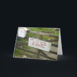 Funny birthday card<br><div class="desc">Sign on farmers gate</div>
