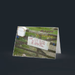 Funny birthday card<br><div class="desc">Sign on farmers gate</div>