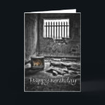Funny birthday card<br><div class="desc">Broken computer monitor in abandoned office building</div>