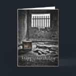 Funny birthday card<br><div class="desc">Broken computer monitor in abandoned office building</div>