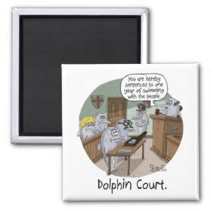 FUNNY BIRTHDAY CARD and GIFT with CUTE DOLPHINS Magnet